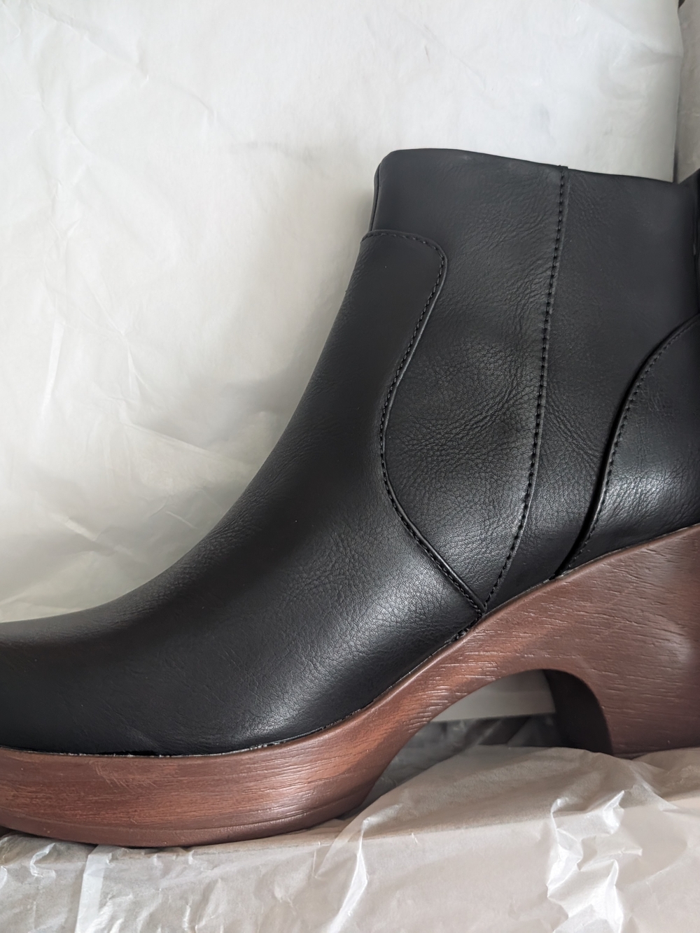 Bok By Born Blakelynn Clog Bootie with Wood-Tone Platform